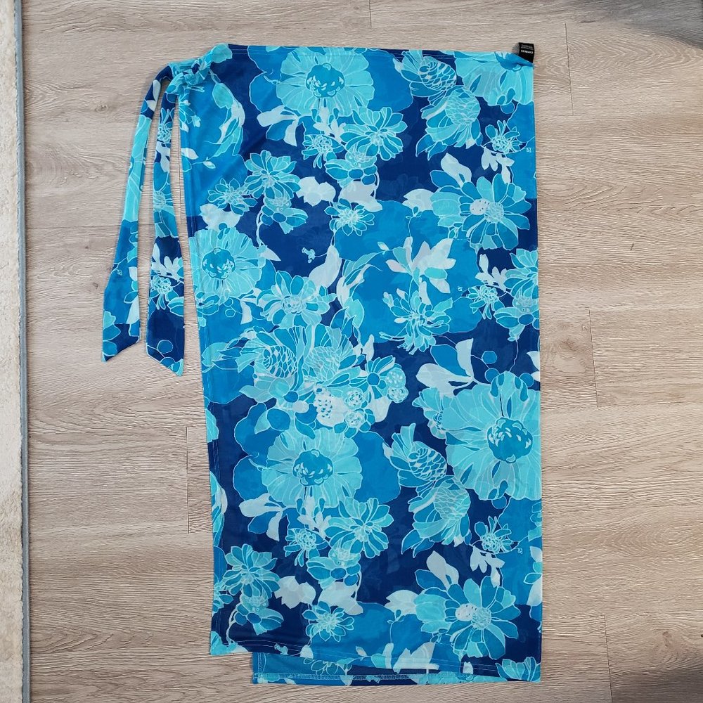 Blue Floral Swim Coverup - Picture 7 of 9